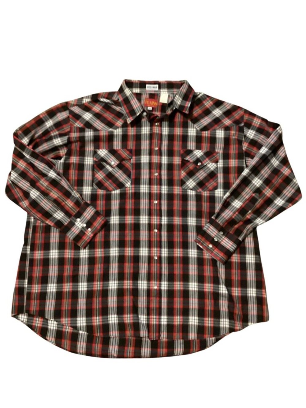 Ely Plains Men's Big Man 2XL Long Sleeve Red/Black Plaid Pre-Owned Nice Shirt